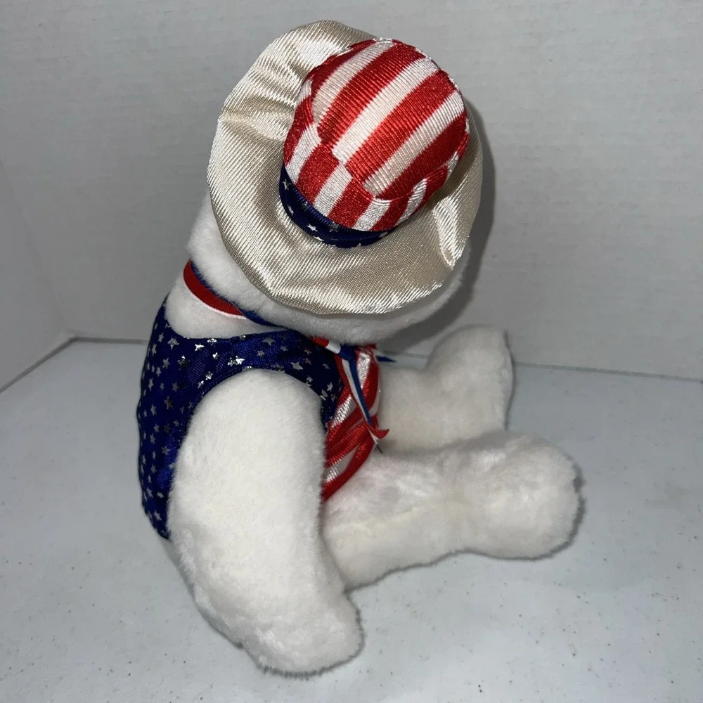 Ty Beanie Buddy Plush Uncle Sam White Bear 14